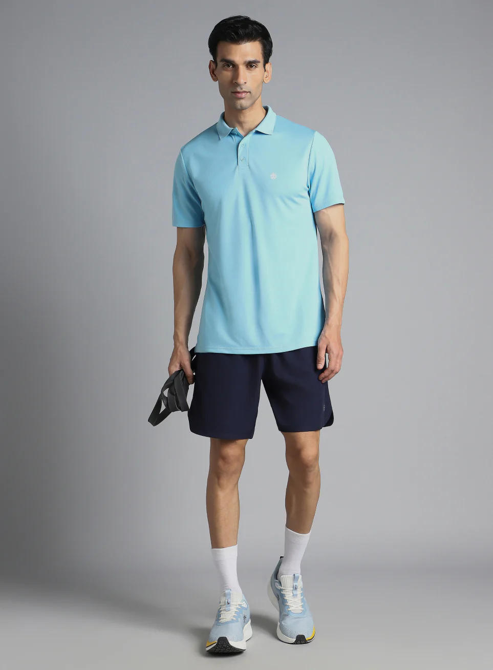 Men's Sky Blue Performance Polo T-shirt - Image 3
