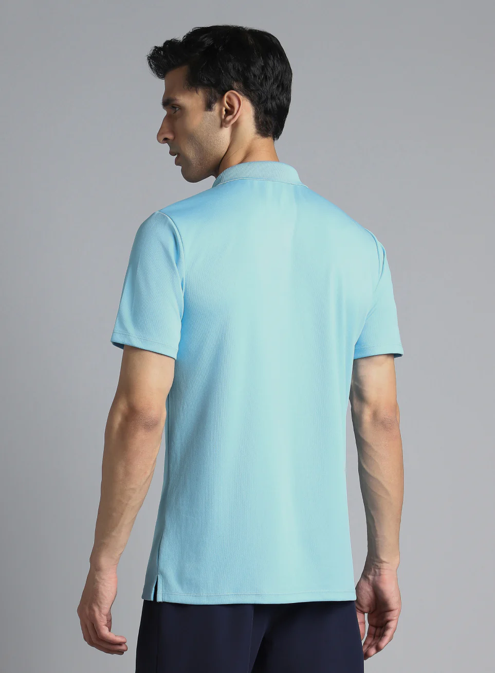 Men's Sky Blue Performance Polo T-shirt - Image 6