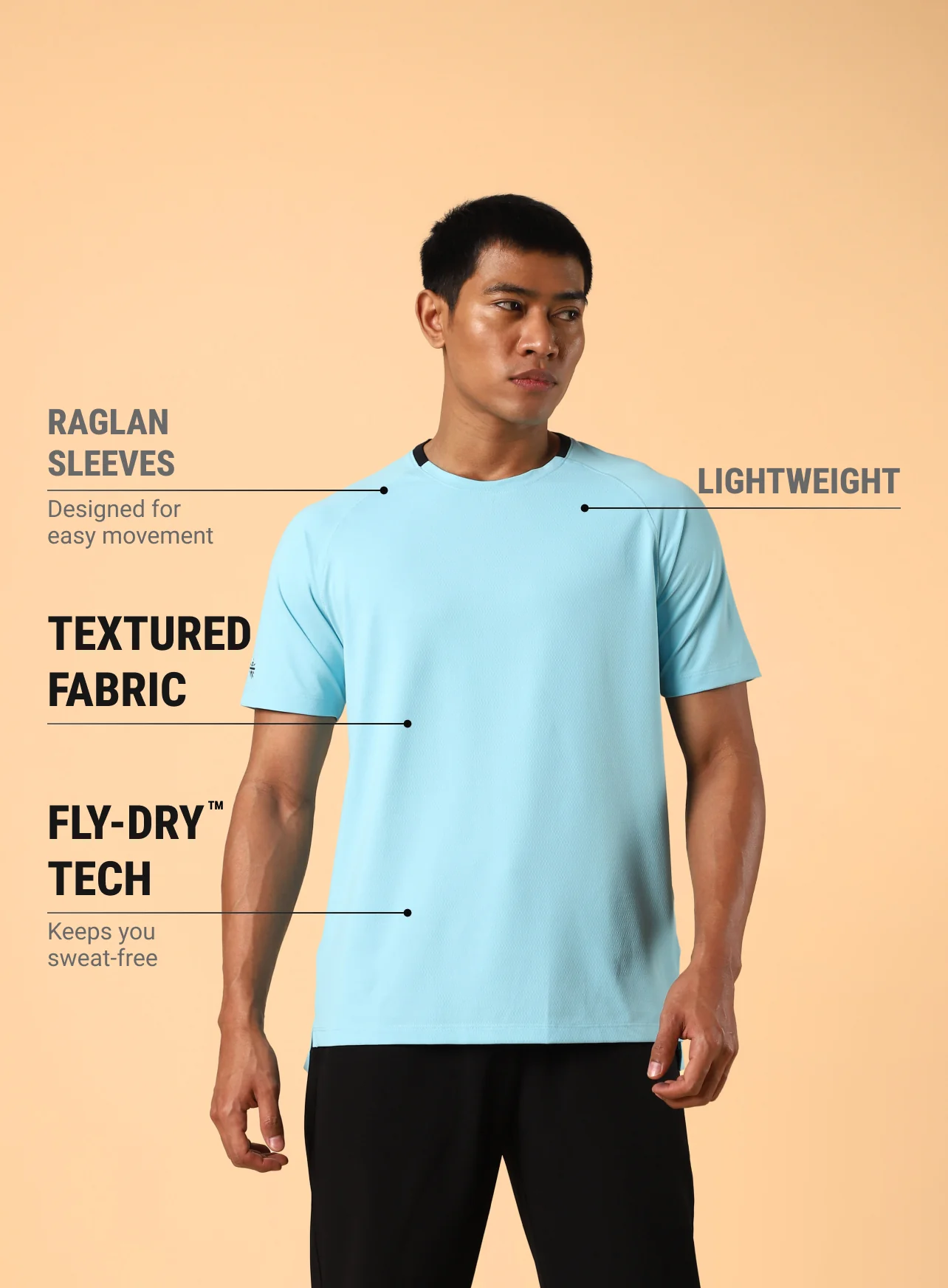 Men's Sky Blue Workout Essential T-shirt - Image 4