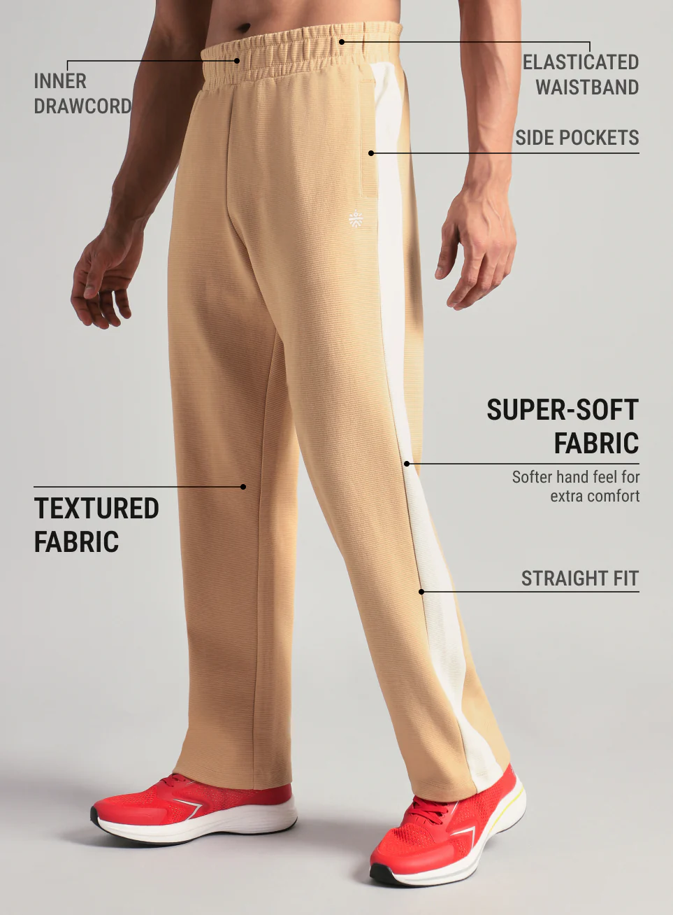 Men's Tan Colourplay Trackpants - Image 5