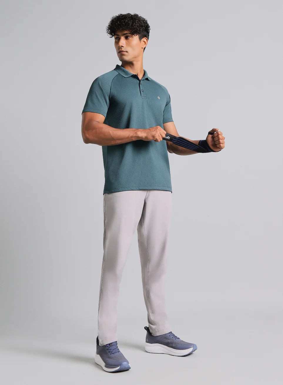 Men's Teal High Energy Performance Polo T-shirt - Image 2