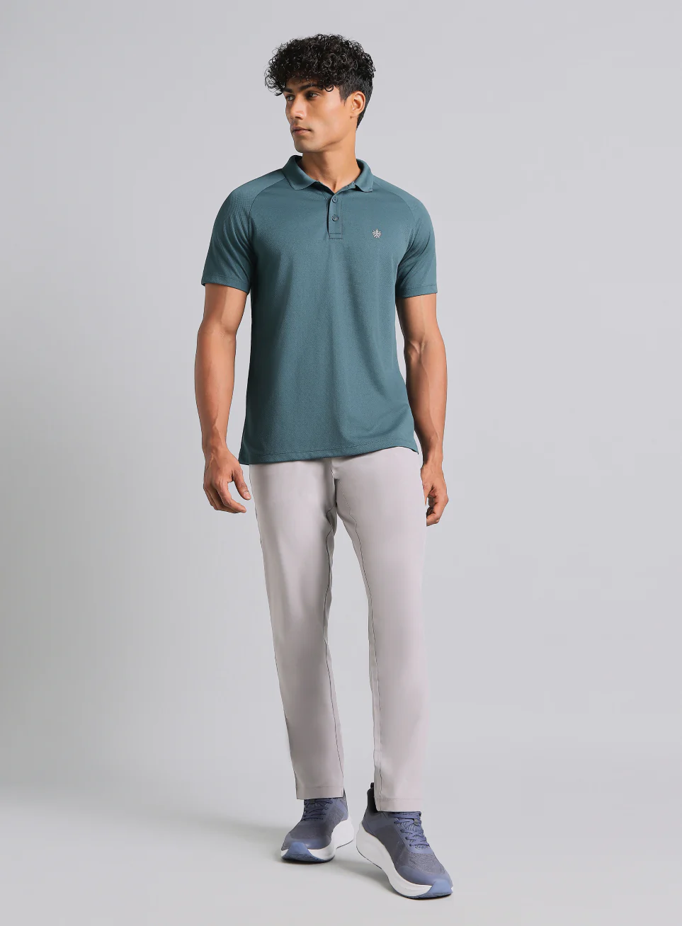 Men's Teal High Energy Performance Polo T-shirt - Image 3