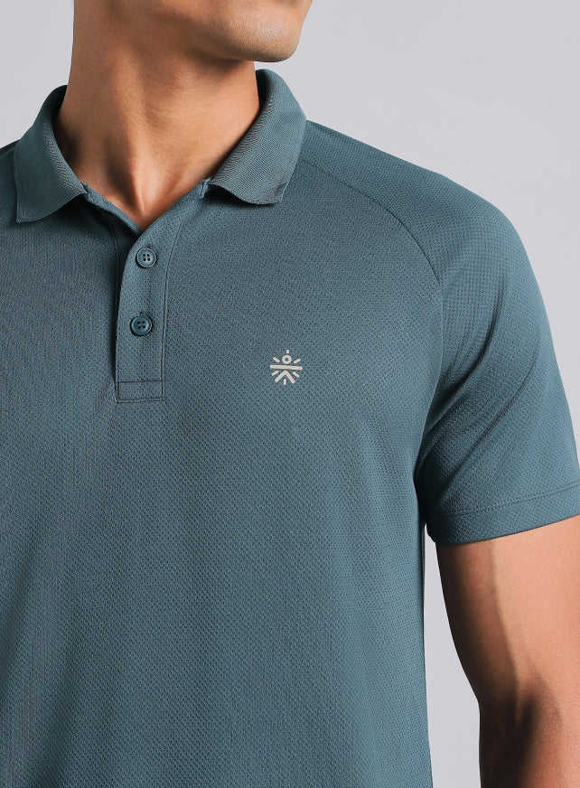 Men's Teal High Energy Performance Polo T-shirt - Image 7