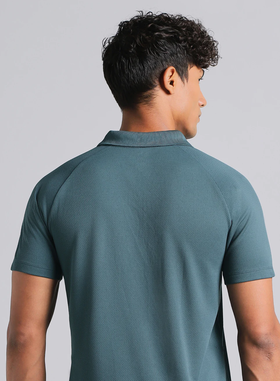 Men's Teal High Energy Performance Polo T-shirt - Image 8