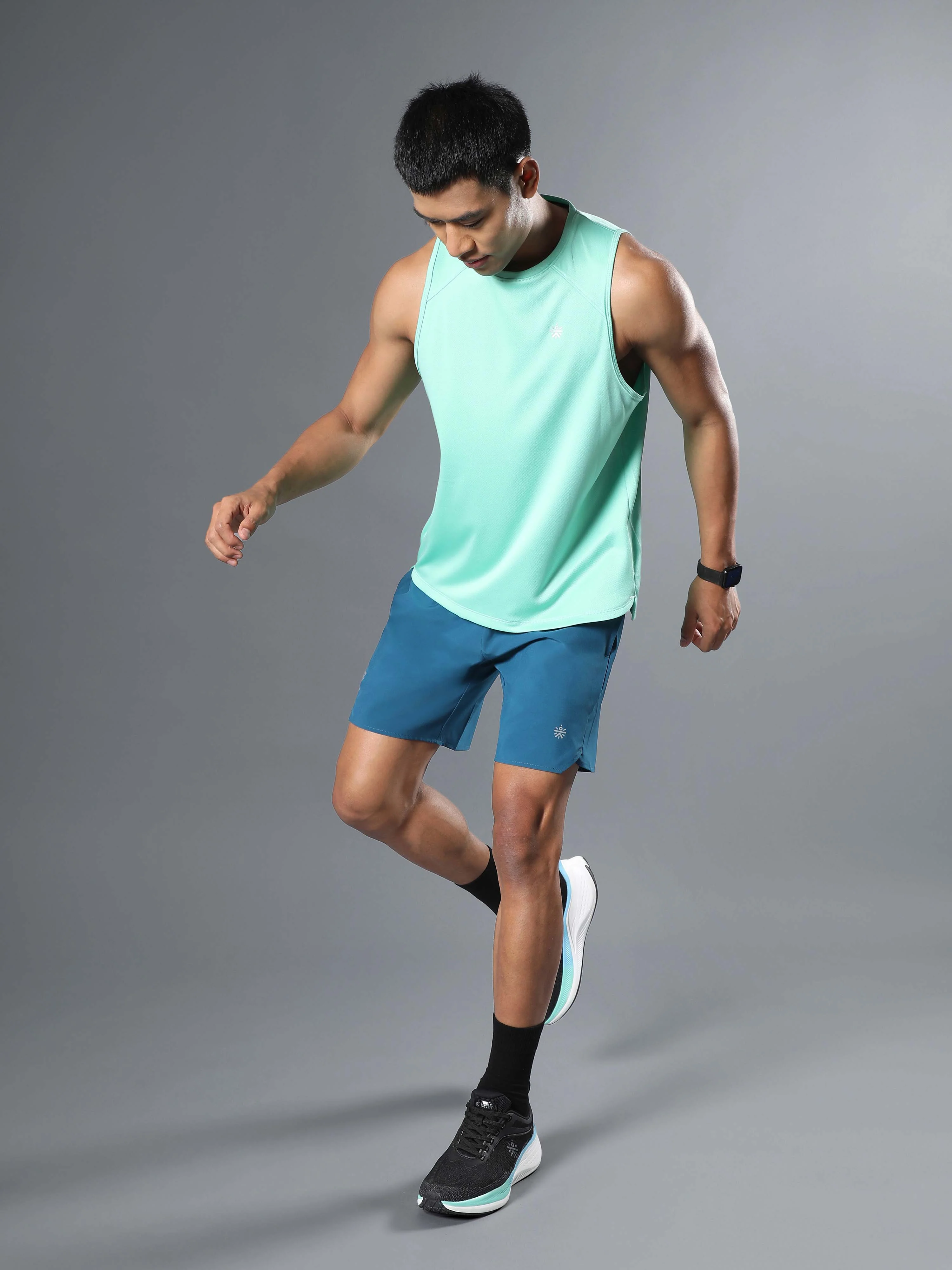 Men's Teal Iconic Runner's Shorts - Image 2