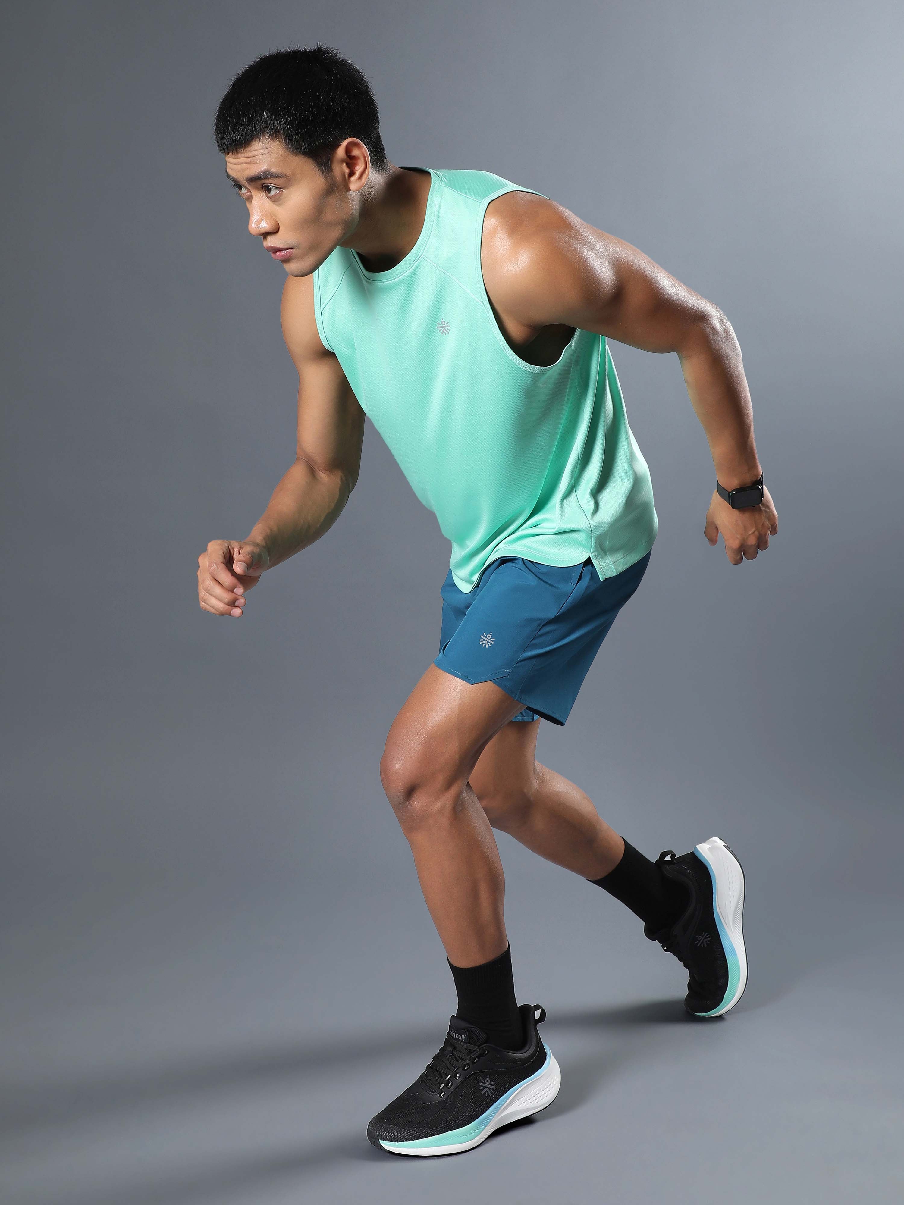 Men's Teal Iconic Runner's Shorts - Image 3