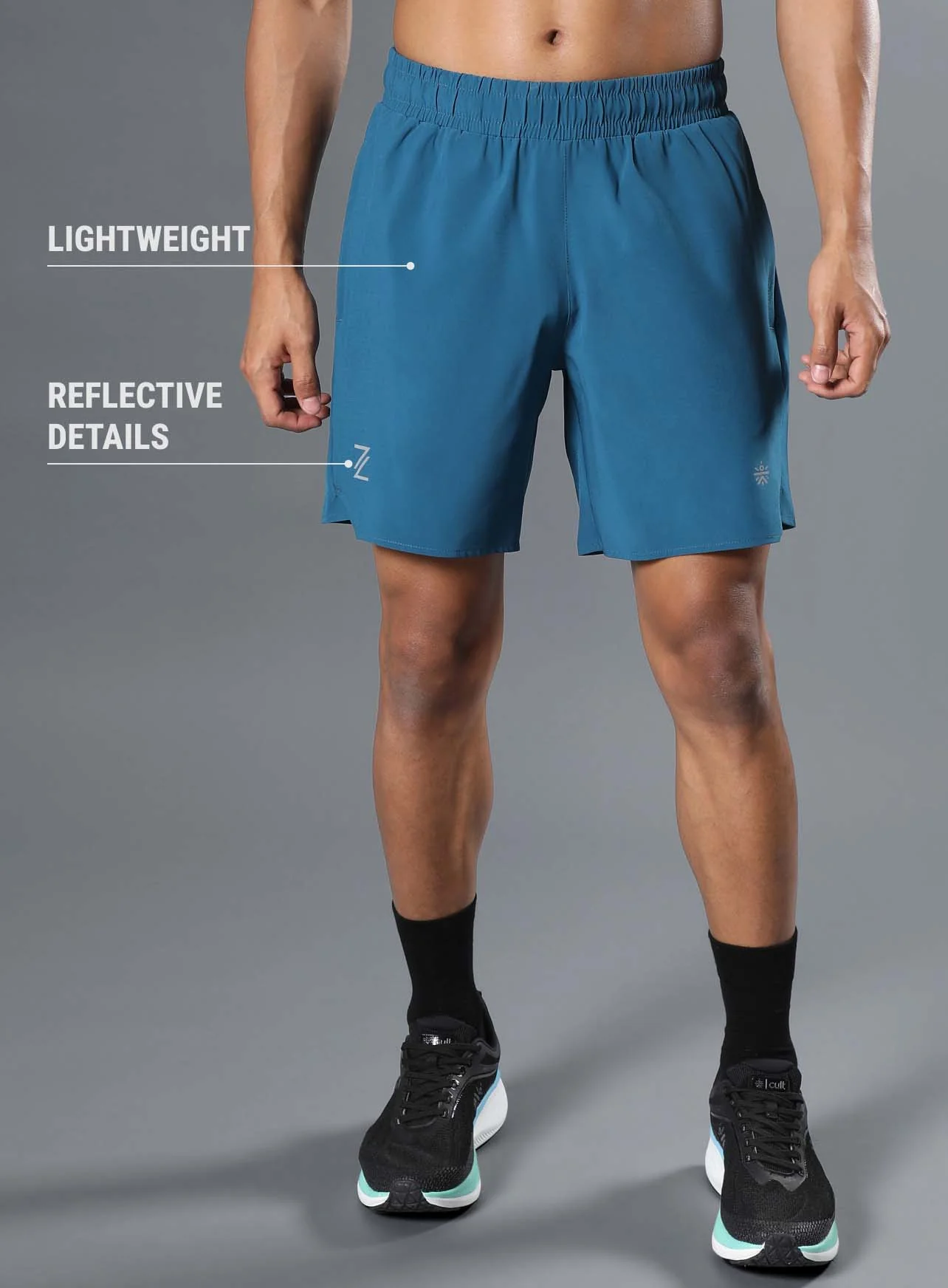 Men's Teal Iconic Runner's Shorts - Image 4