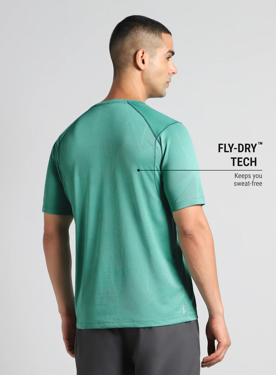 Men's Teal Power Training Sculpted T-shirt - Image 6