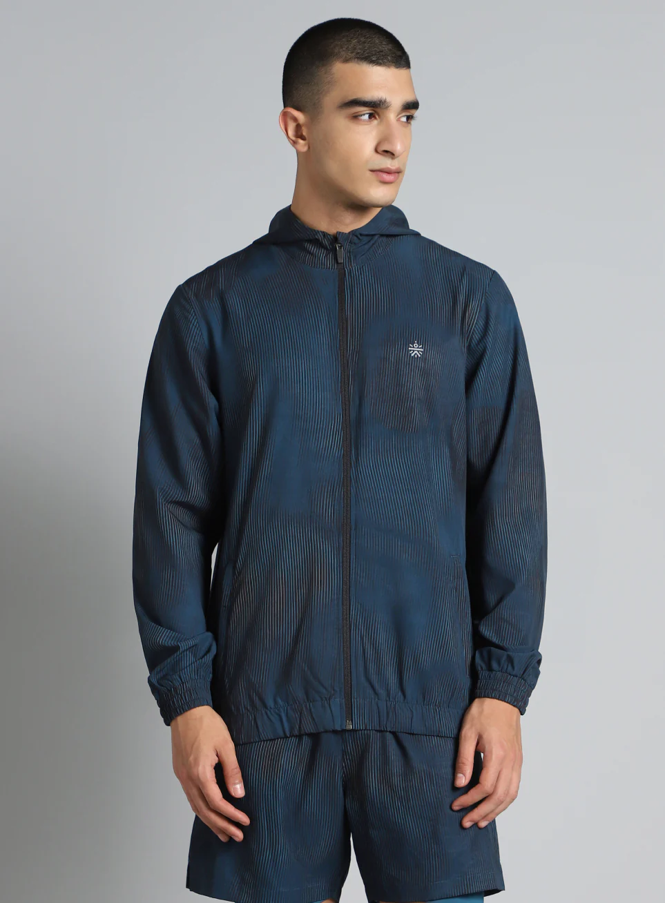 Men's Teal Urban Camo Run Lightweight Jacket - Image 4