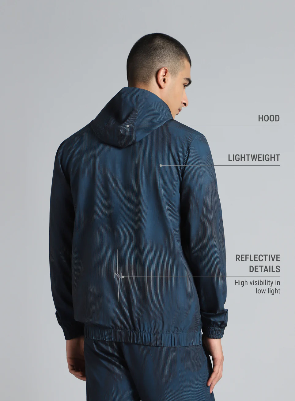 Men's Teal Urban Camo Run Lightweight Jacket - Image 6