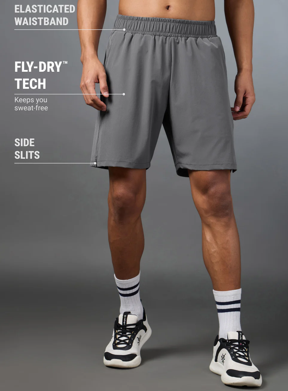 Men's Terrain Run Grey Shorts - Image 5