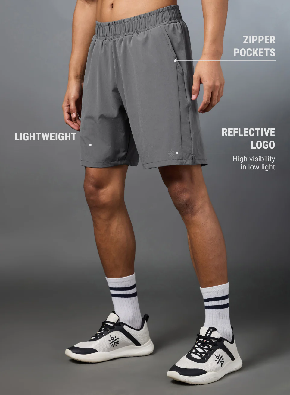 Men's Terrain Run Grey Shorts - Image 6