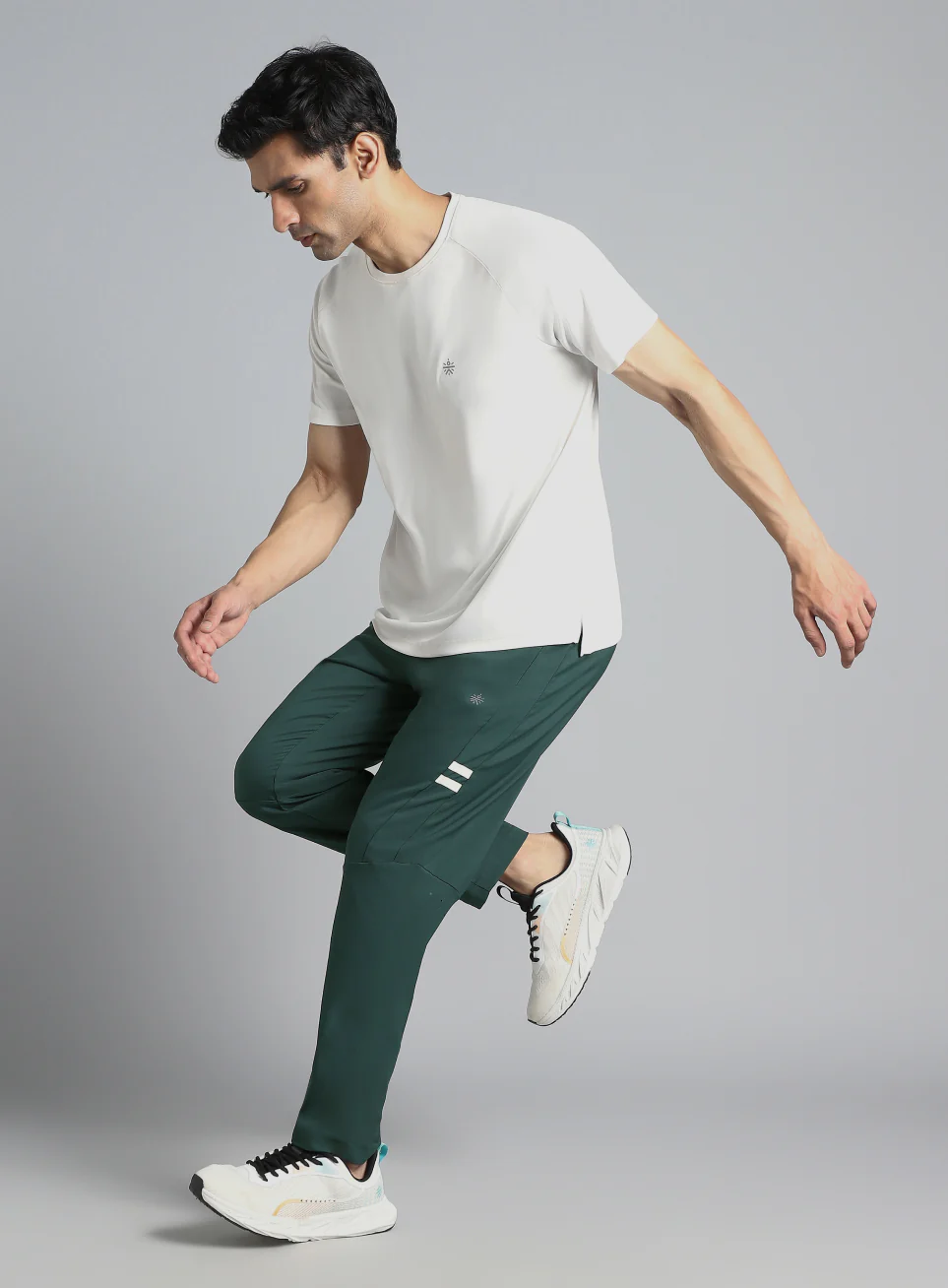 Men's Turquoise Pacer Running Trackpants - Image 2