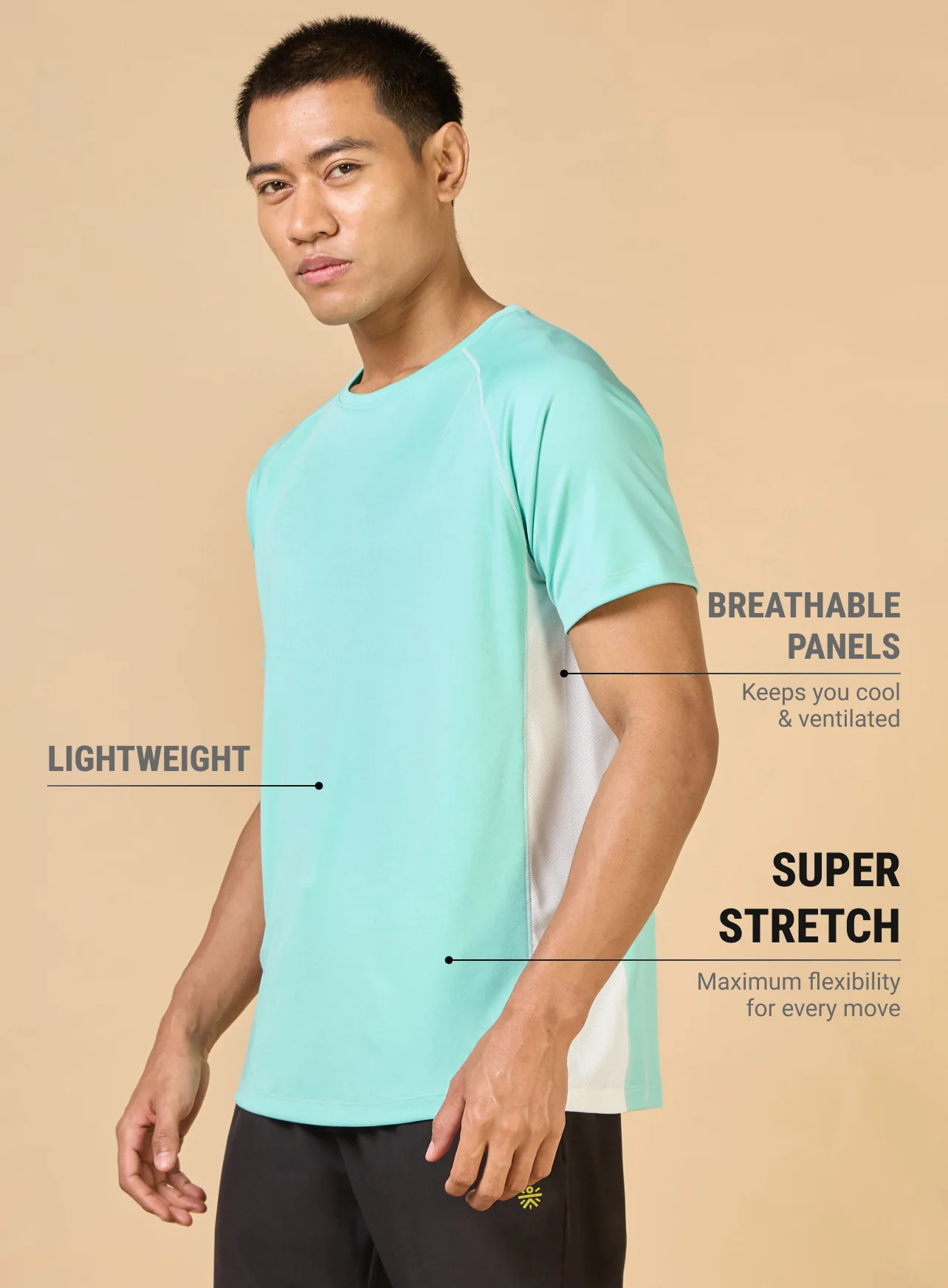 Men's Turquoise Train All Sculpted T-shirt - Image 5