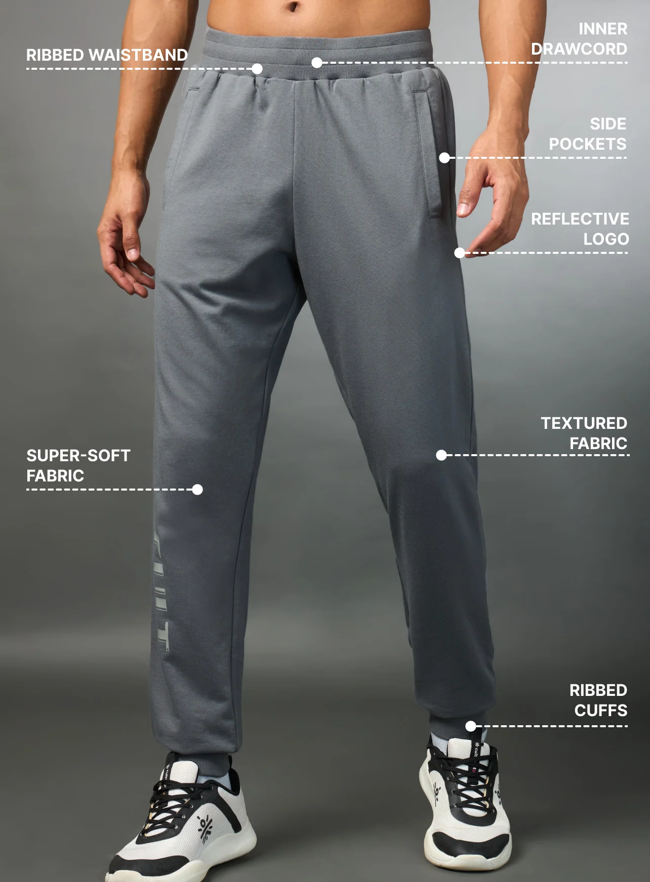 Men's Warm Up Lt. Grey Joggers - Image 4