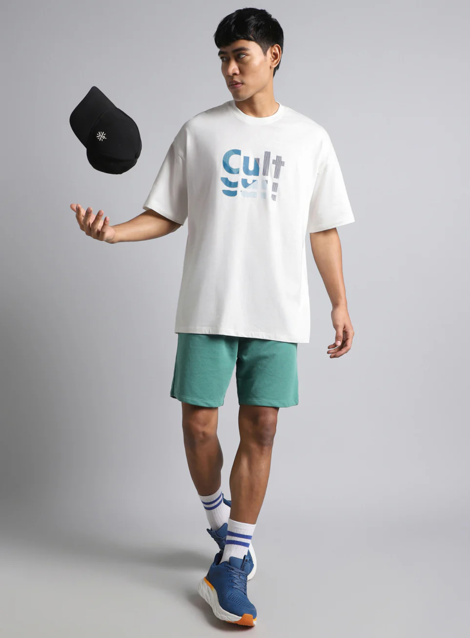 Men's White Cult Graphic Oversized Fit T-shirt - Image 2