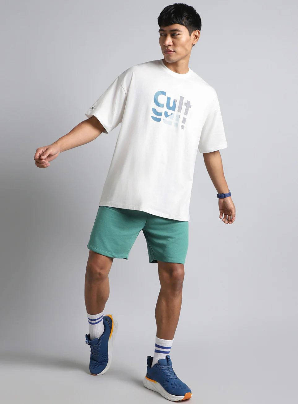 Men's White Cult Graphic Oversized Fit T-shirt - Image 3