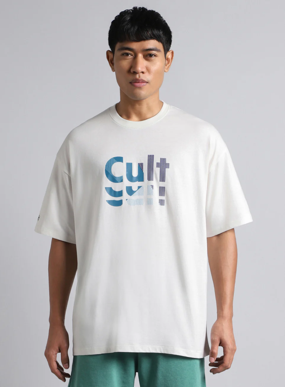 Men's White Cult Graphic Oversized Fit T-shirt - Image 4