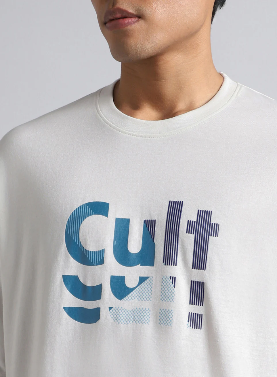 Men's White Cult Graphic Oversized Fit T-shirt - Image 7