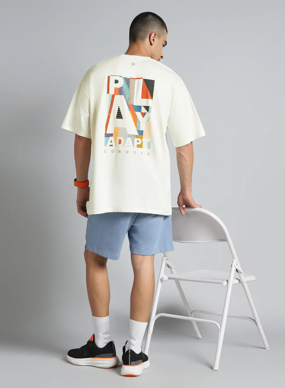 Men's White Cult Graphic Oversized Fit T-shirt - Image 3