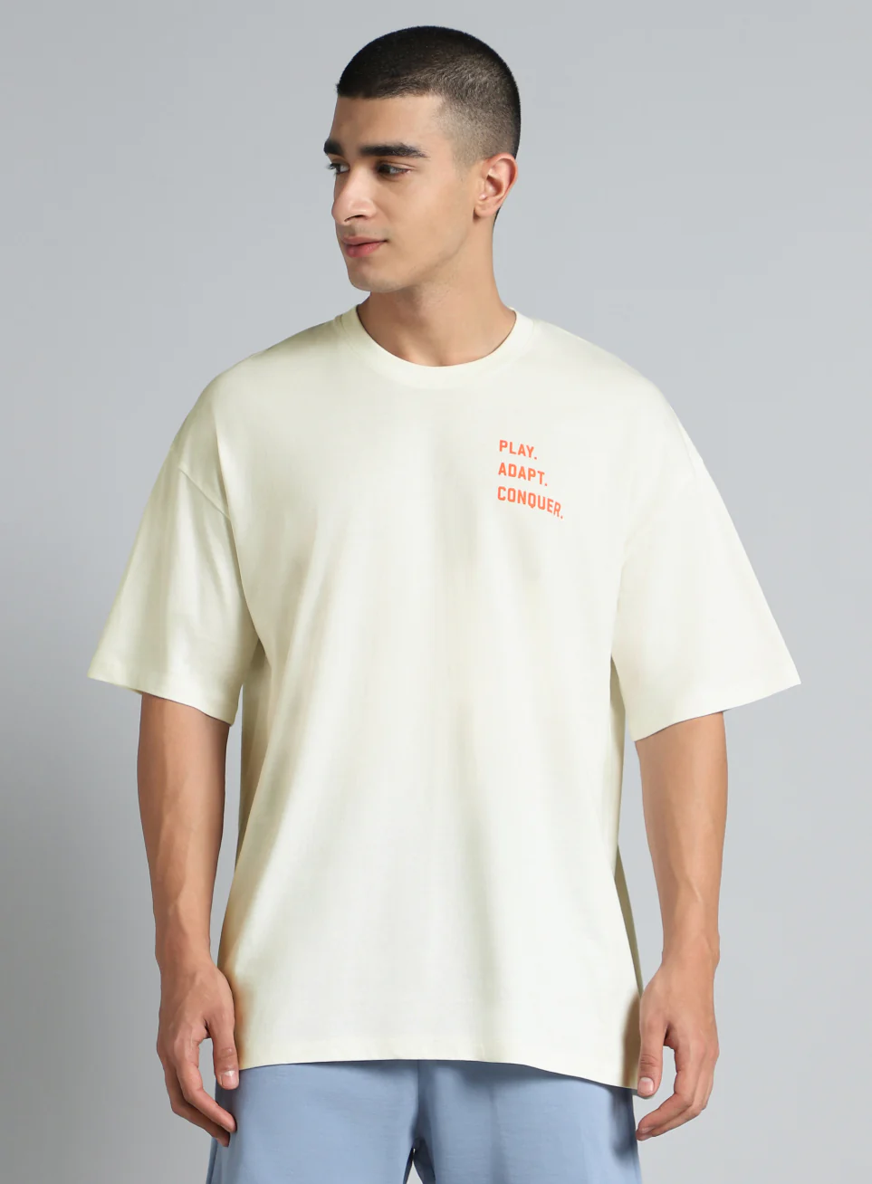 Men's White Cult Graphic Oversized Fit T-shirt - Image 4