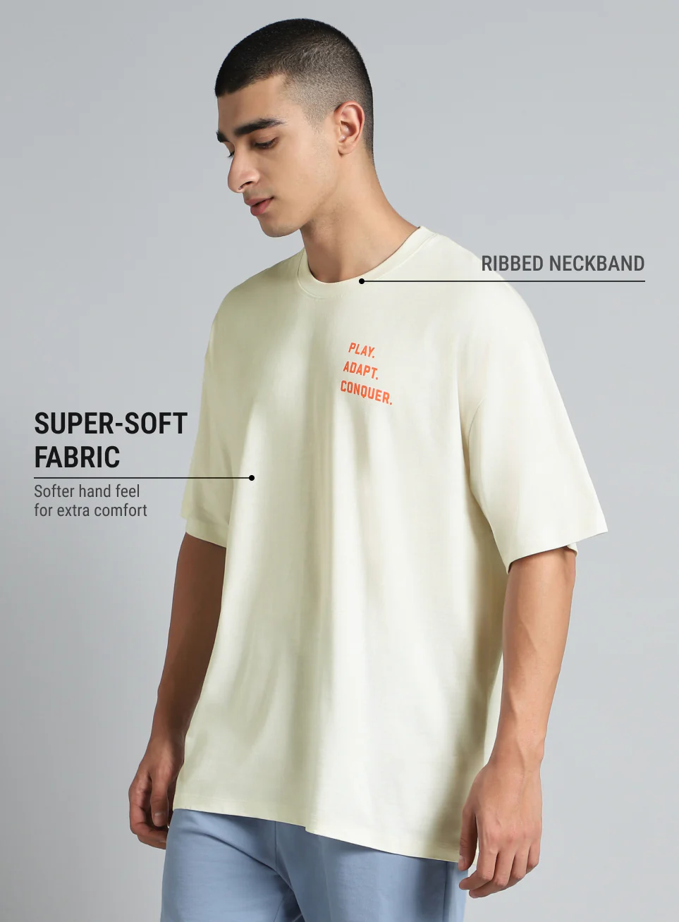 Men's White Cult Graphic Oversized Fit T-shirt - Image 5