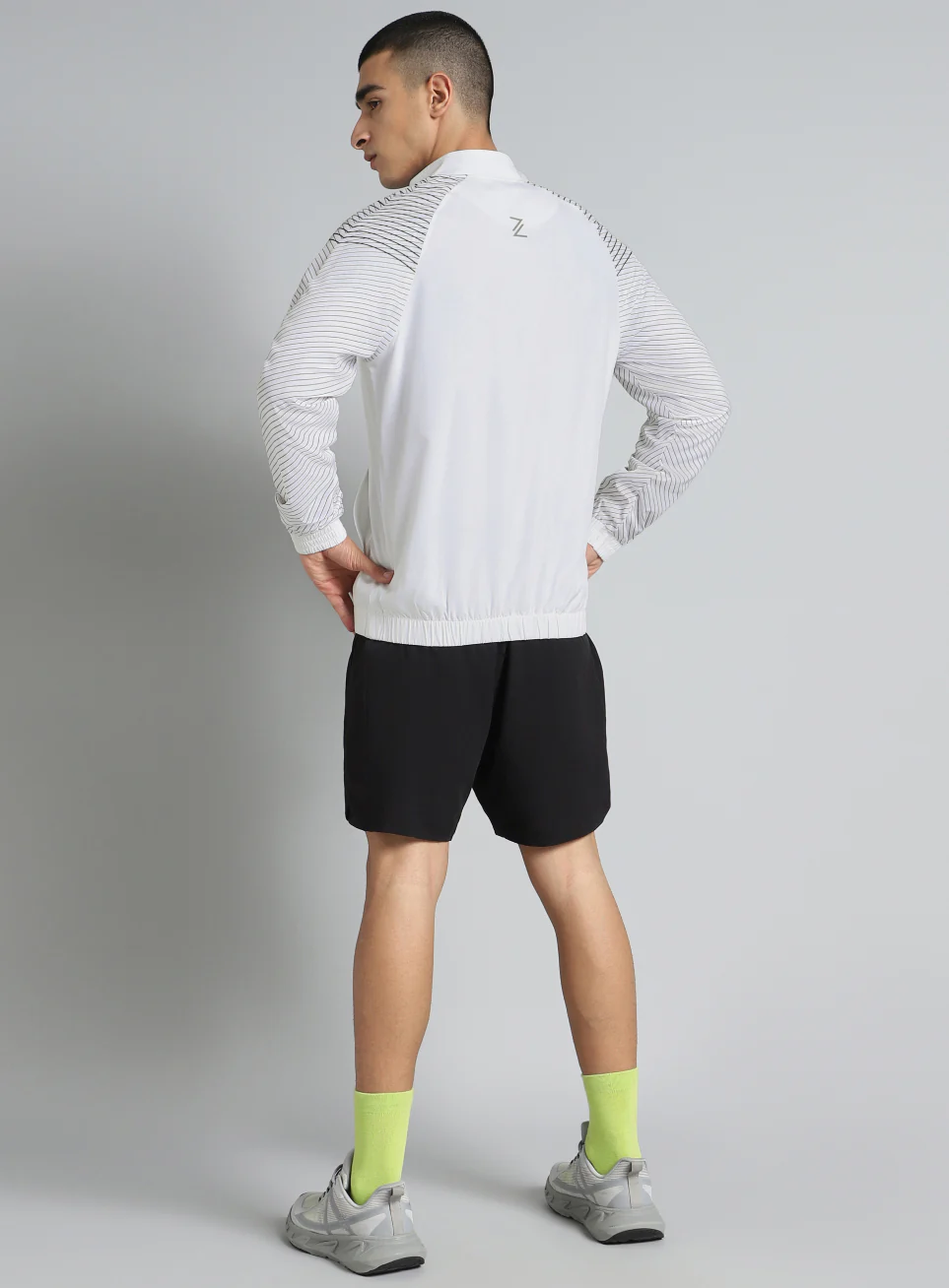 Men's White Energy Map Printed Lightweight Jacket - Image 3