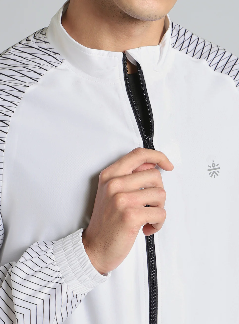 Men's White Energy Map Printed Lightweight Jacket - Image 8