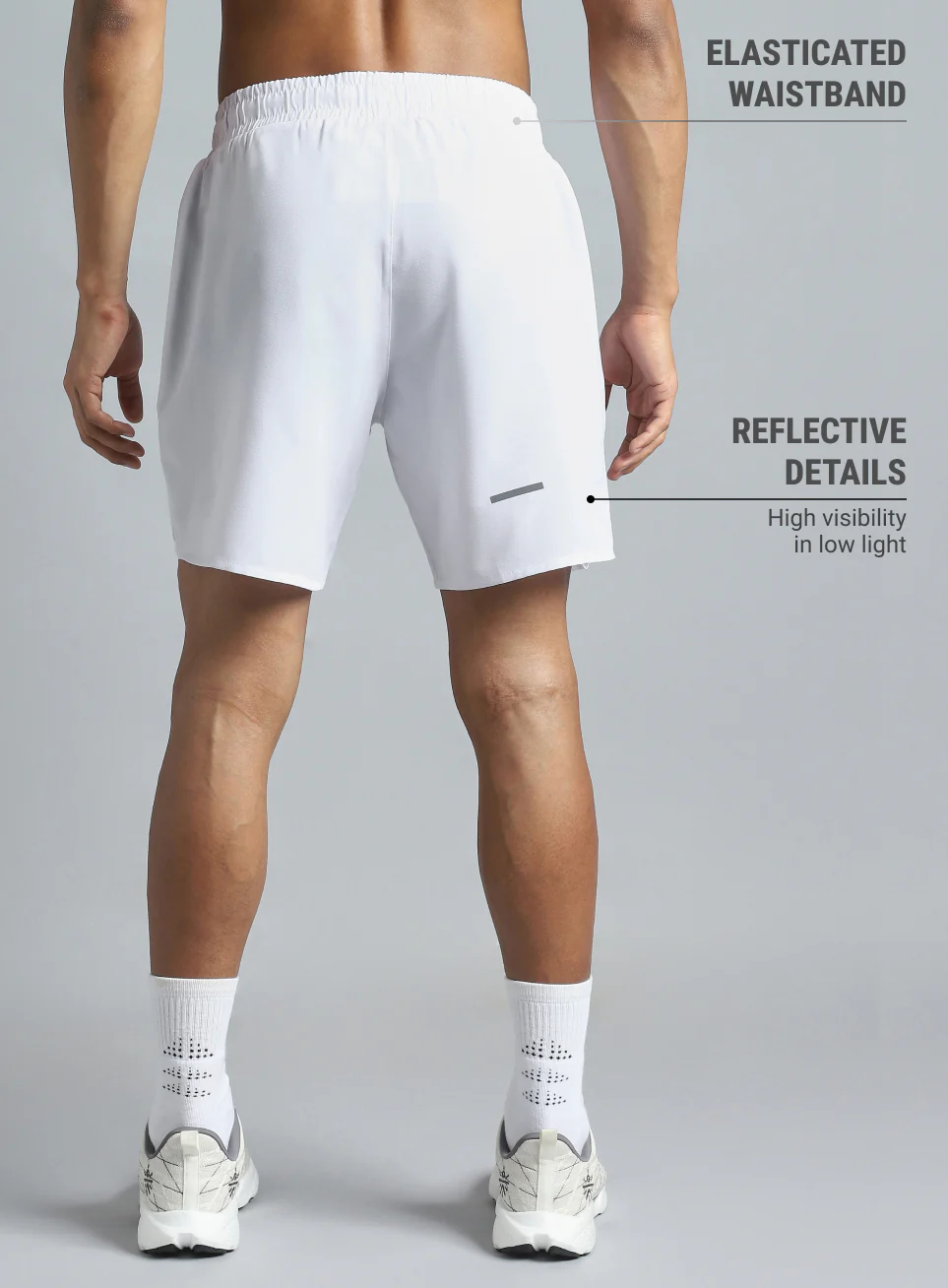 Men's White Iconic Running Shorts - Image 6