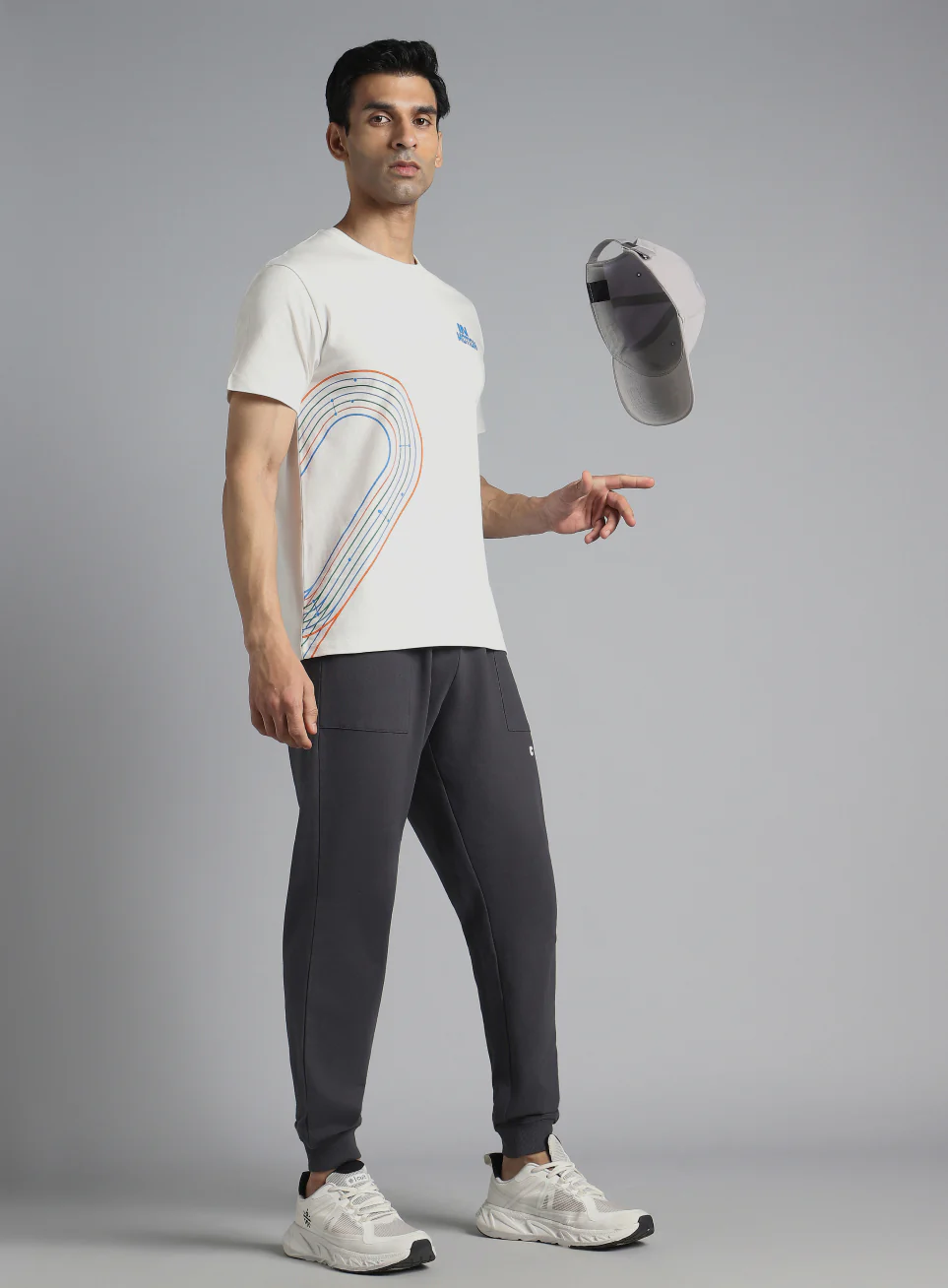 Men's White In Motion Graphic T-shirt - Image 3
