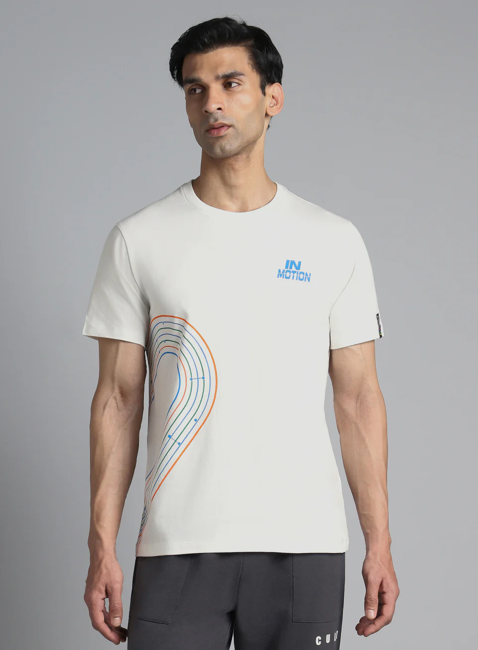 Men's White In Motion Graphic T-shirt - Image 4