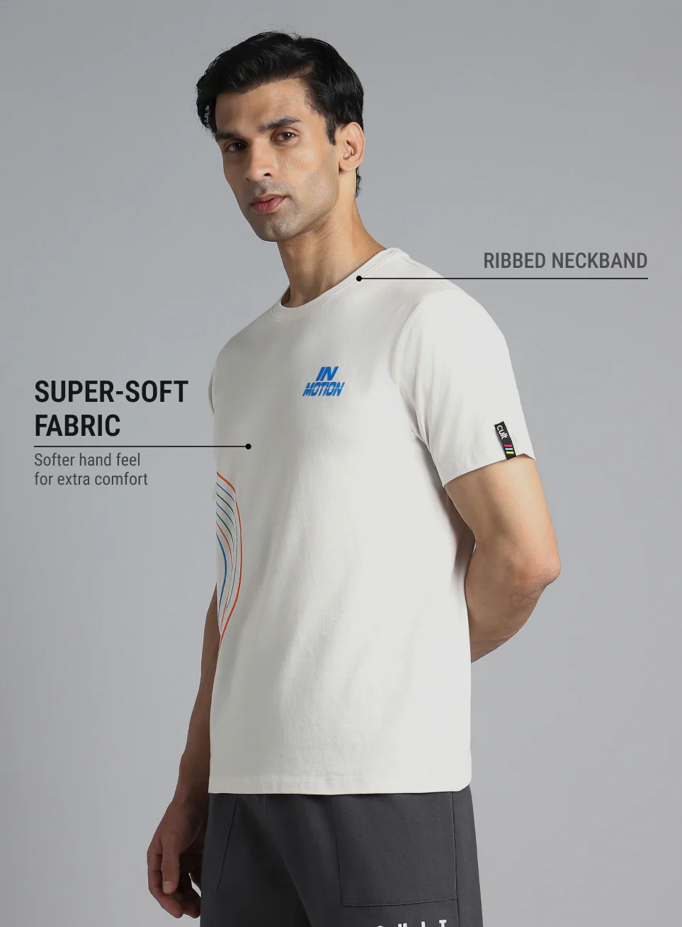 Men's White In Motion Graphic T-shirt - Image 5