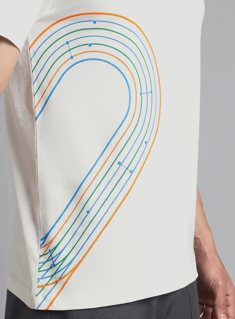 Men's White In Motion Graphic T-shirt - Image 8