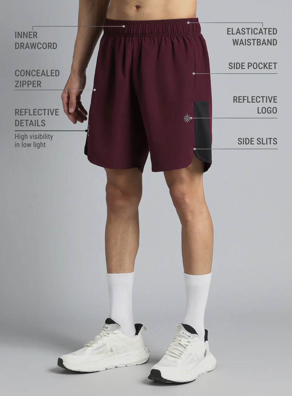 Men's Wine Pace Up Runner's Shorts - Image 5