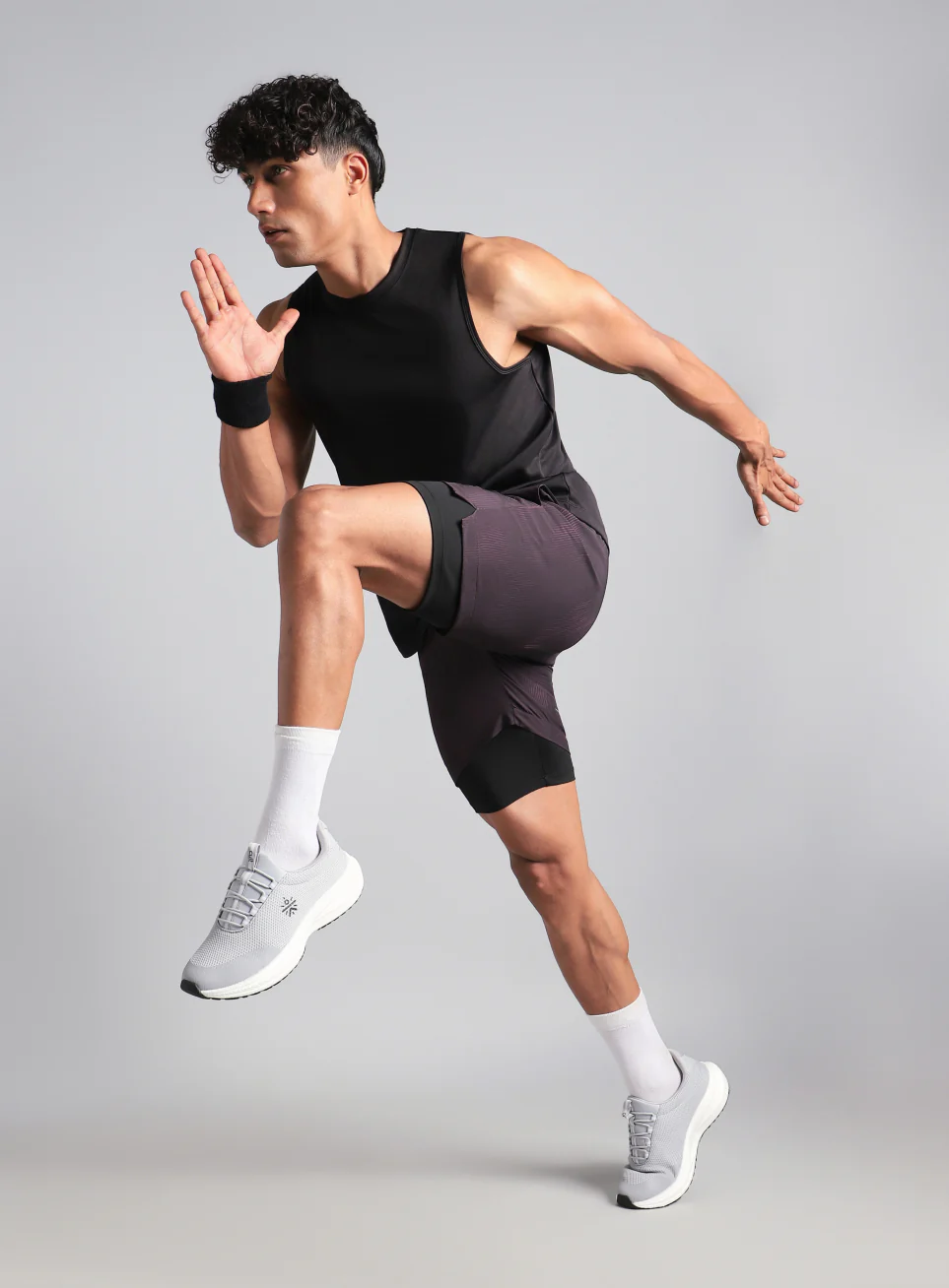 Men's Wine Urban Camo Run Built-in Shorts - Image 2