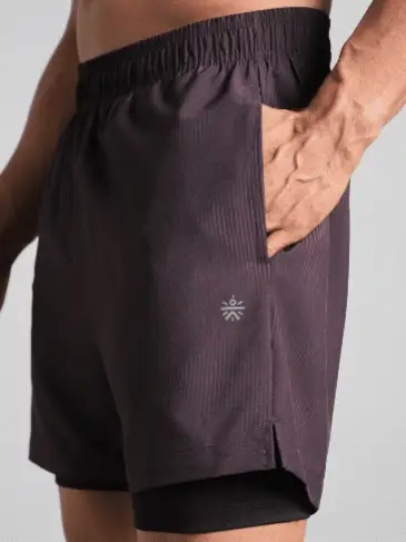 Men's Wine Urban Camo Run Built-in Shorts - Image 8