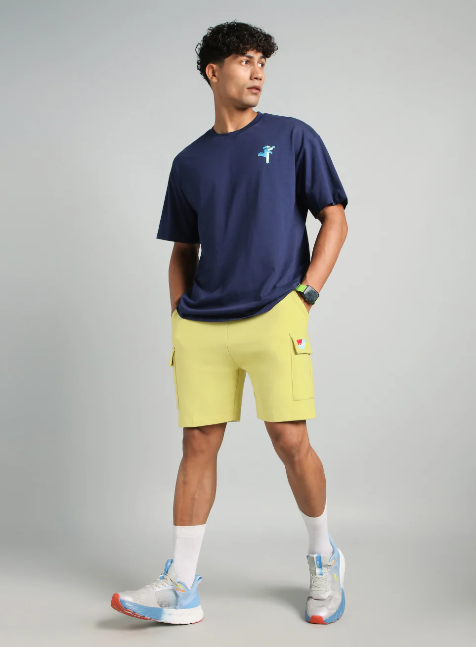 Men's Yellow Utility Classic Shorts - Image 2