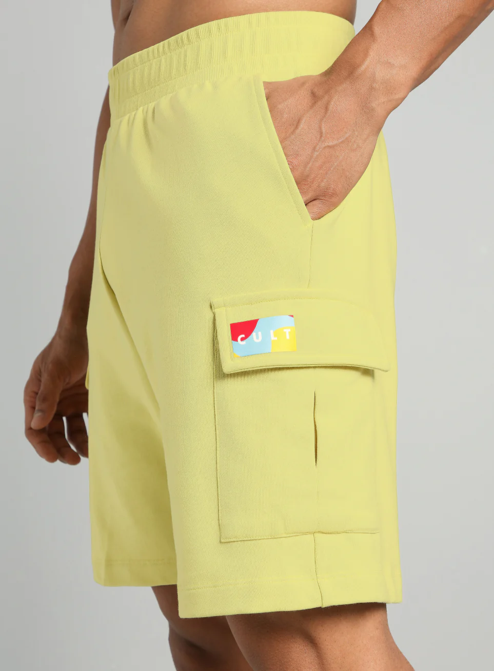 Men's Yellow Utility Classic Shorts - Image 7