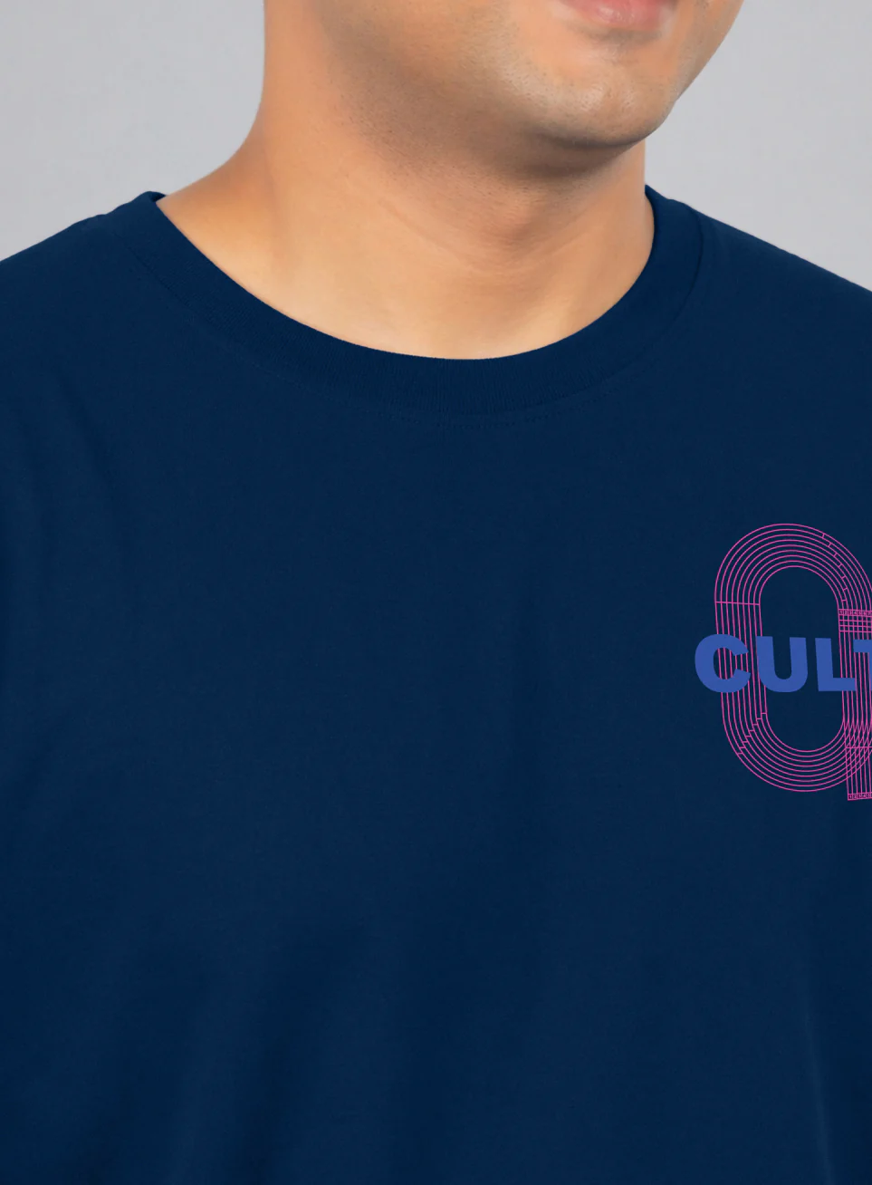 Mens Navy Men's Sporty Racertrack Plus Size T-Shirt - Image 7