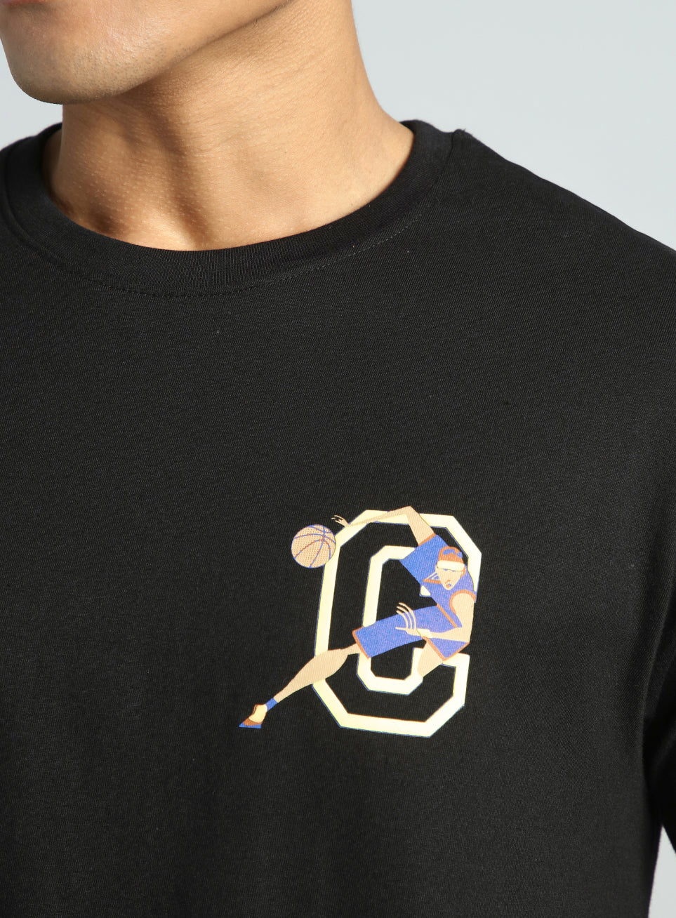 Mne's Black Play Basketball Graphic T-shirt - Image 7