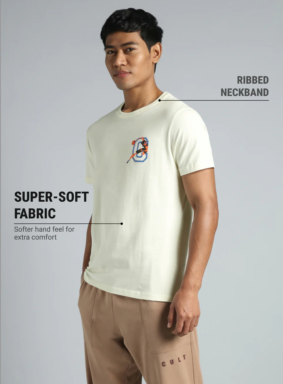 Men's Off White Play Basketball Graphic T-shirt - Image 5