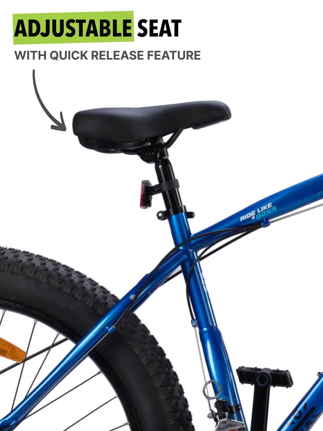 Monstro 26T Fat Bike – 21 Speed Shimano Gear, Front Suspension, Dual Disc Brake, Blue - Image 5