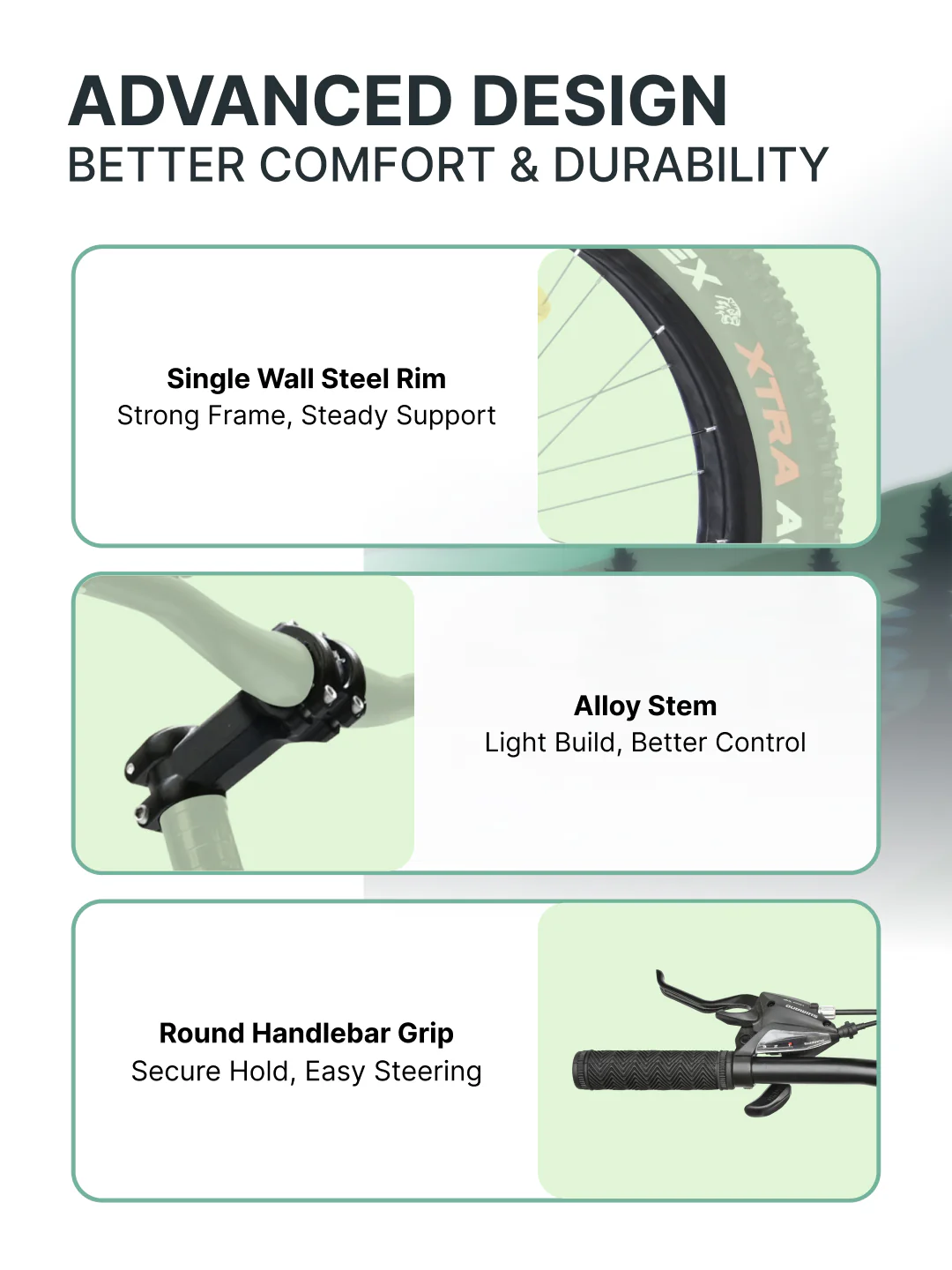 Rogue Mountain Bike Steel 21 Speed Cycle 26 inch Fat Tyre, Black With Front Suspension, Single Wall Rim and Dual Disc Brakes, Ideal For 5 ft to 5.7 ft, Free Trainer Sessions and Cycling Event - Image 5