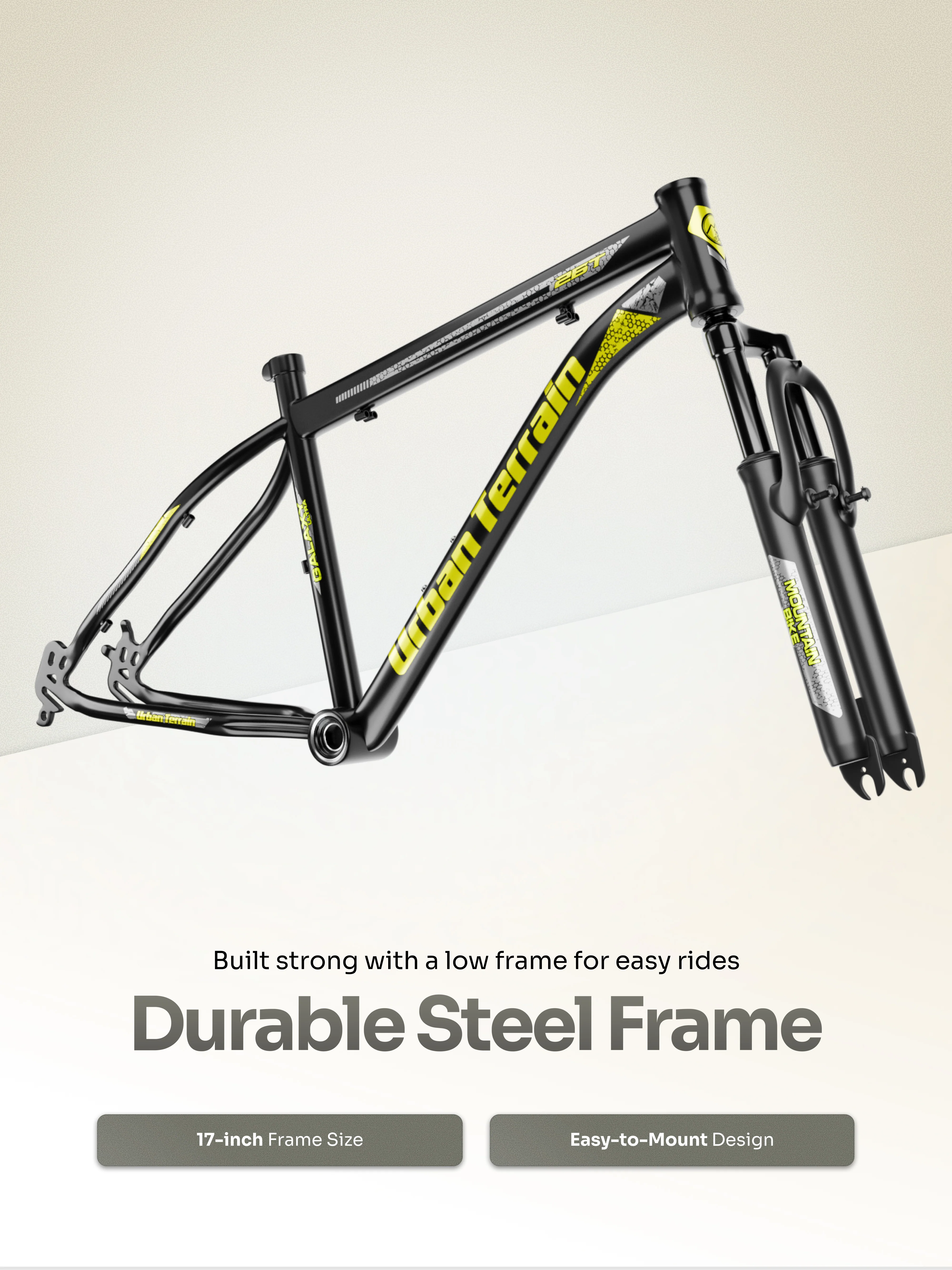 Galaxy Ultra Mountain Bike Steel 21 Speed Cycle 26 inch Tyre, Green With Front Suspension, Single Wall Rim and Dual Disc Brakes Ideal For 5 ft to 5.7 ft - Image 6