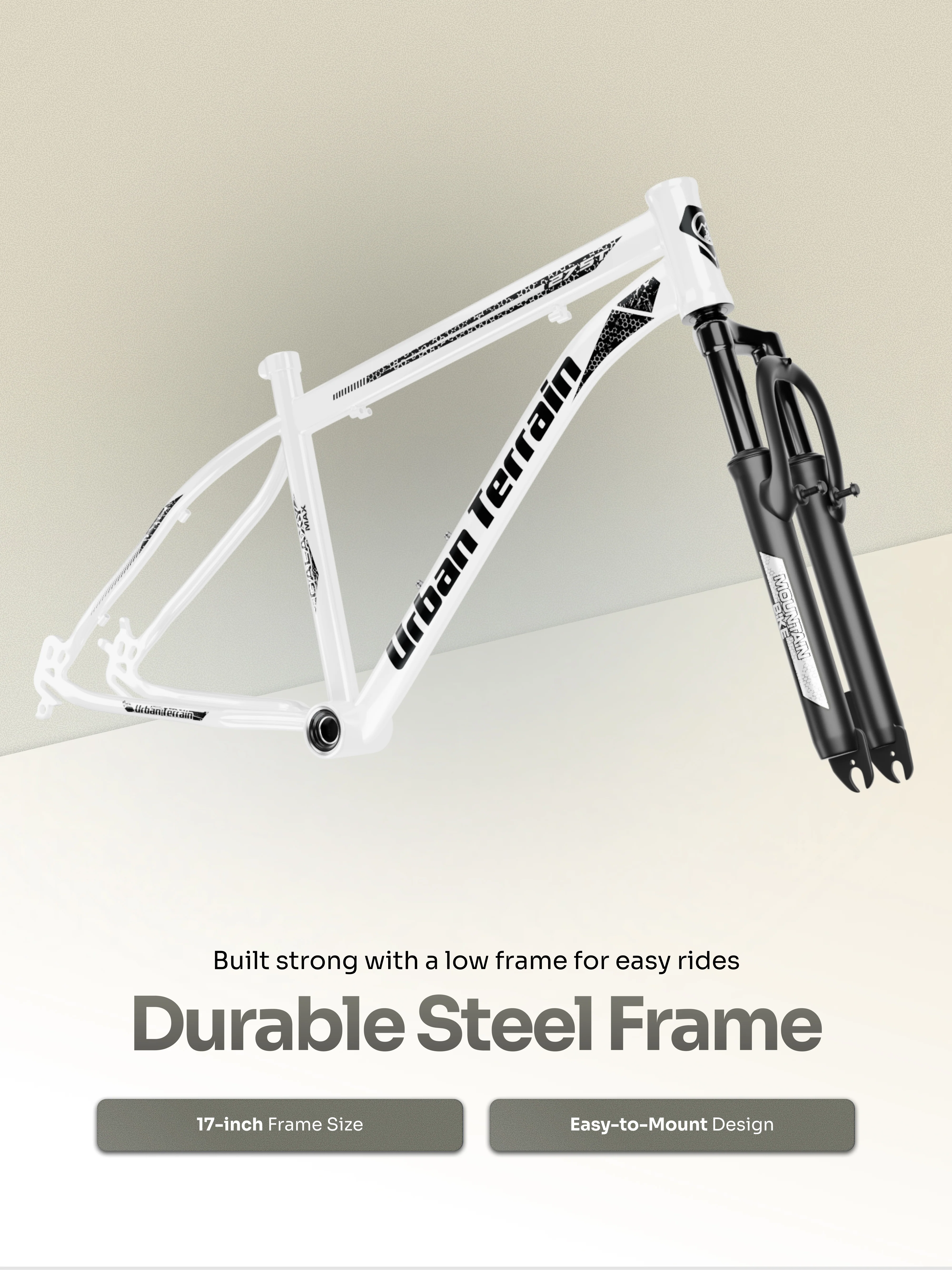Galaxy Max Mountain Bike Steel 7 Speed Cycle 27.5 inch Tyre, White With Front Suspension, Single Wall Rim and Dual Disc Brakes Ideal For 5.2 ft to 6 ft - Image 6