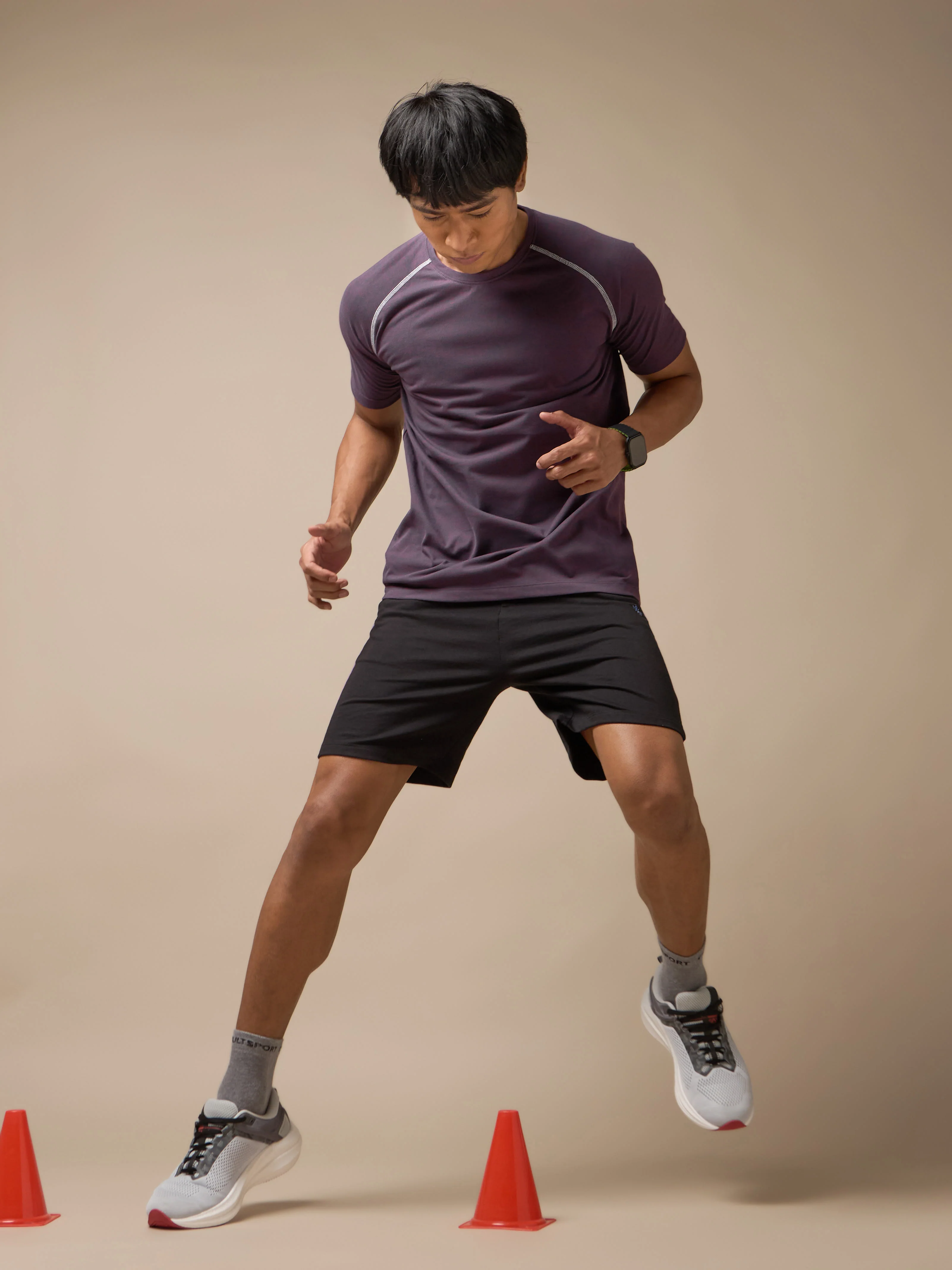 Men's Muscle Flex Purple Comfortech T-shirt - Image 2
