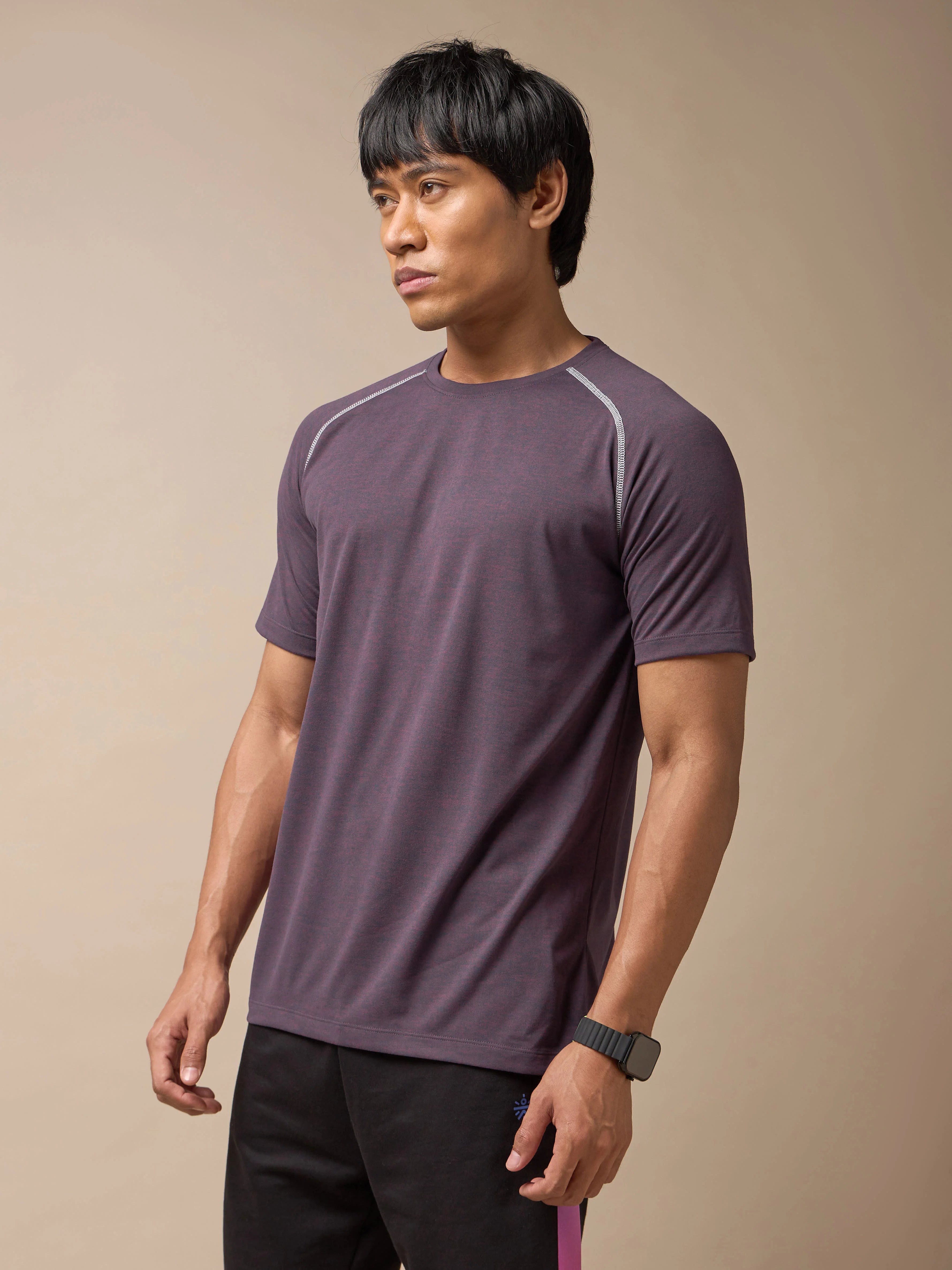 Men's Muscle Flex Purple Comfortech T-shirt - Image 4