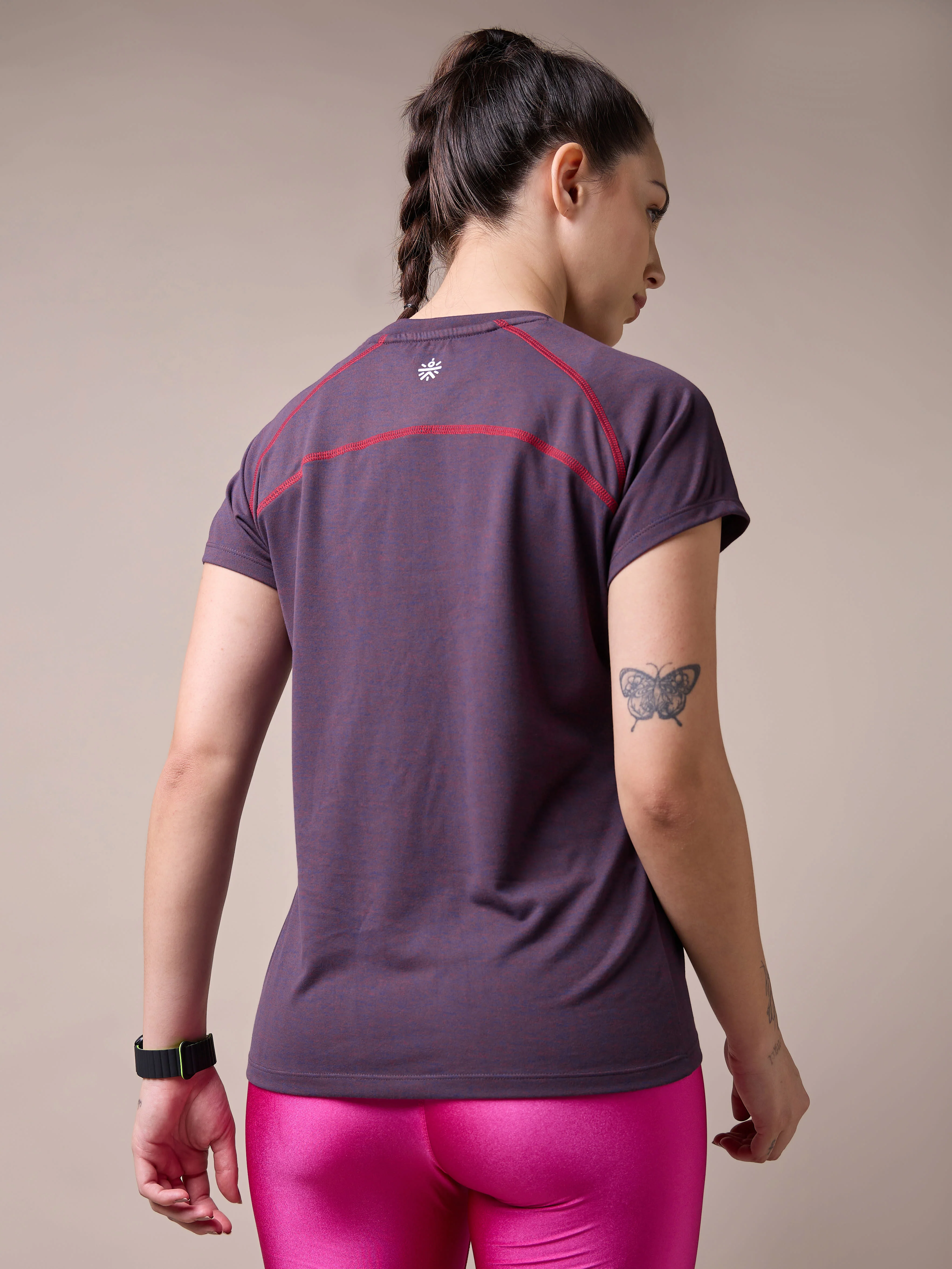 Women's Muscle Flex Purple Comfortech T-shirt - Image 6