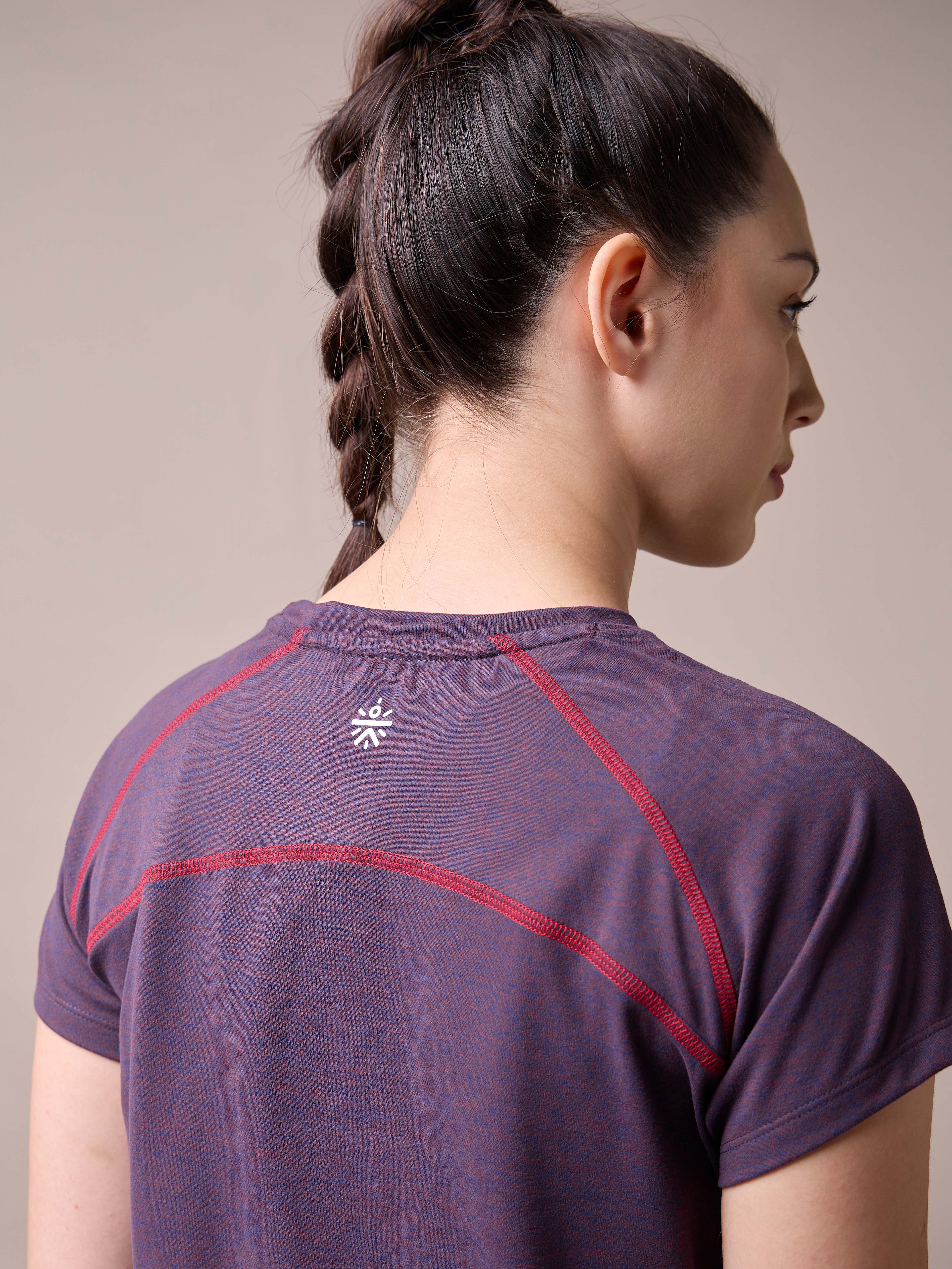 Women's Muscle Flex Purple Comfortech T-shirt - Image 7