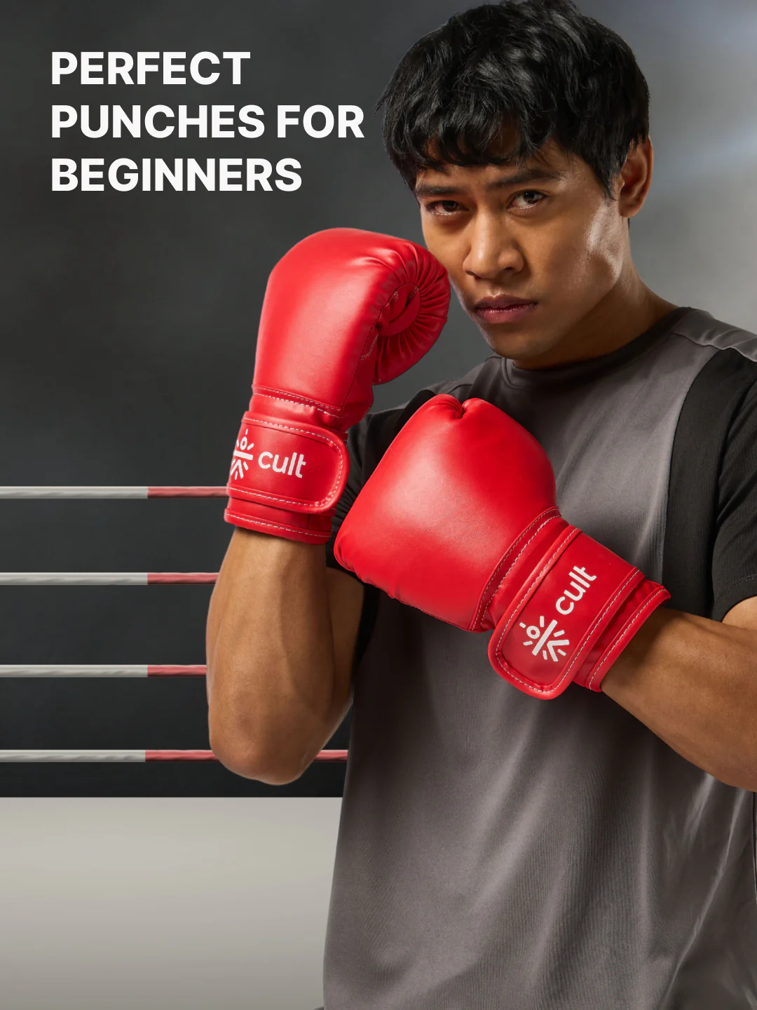 cult Neo PU Boxing Gloves for Men & Women Foam Padding Thickness 25mm Punching Bag Gloves for Boxing, Training, Kickboxing, Muay Thai, MMA Red - Image 2